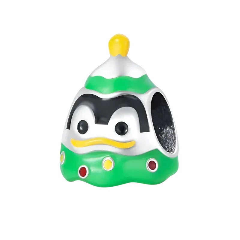 Mirisoul Christmas Penguin Tree Charm—cute penguin and Christmas tree jewelry charm for bracelets