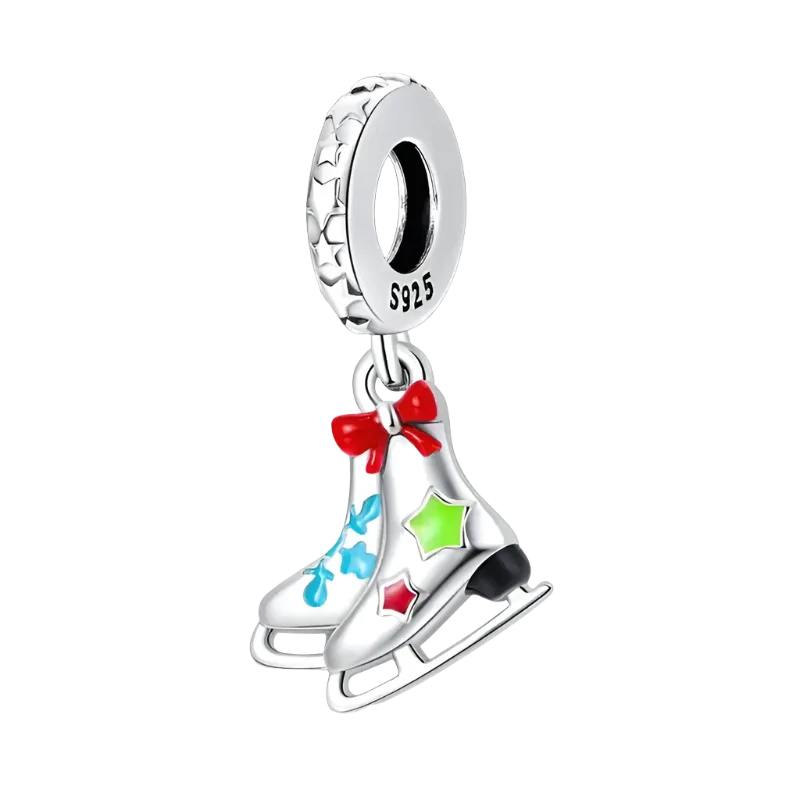 Festive Christmas Skating Charm for bracelets and necklaces β holiday jewelry gift for women