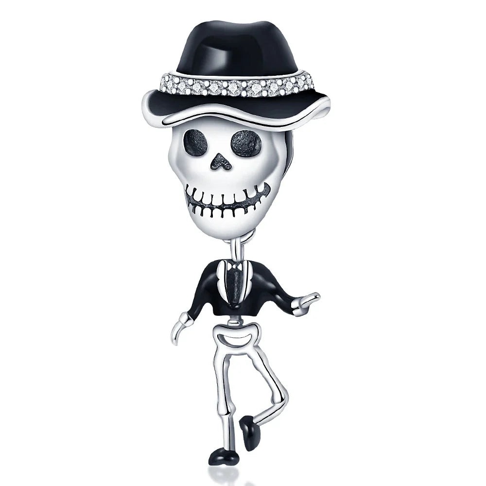 Sterling silver Halloween Dancer Charm in elegant pose—perfect festive and dance-themed jewelry at Mirisoul Jewelry Shop