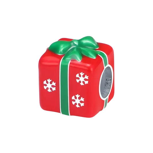 Christmas Gift Box Charm – festive gift wrapped present jewelry charm for bracelets & necklaces
