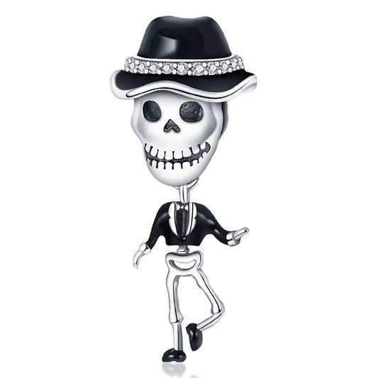 Sterling silver Halloween Dancer Charm in elegant pose—perfect festive and dance-themed jewelry at Mirisoul Jewelry Shop