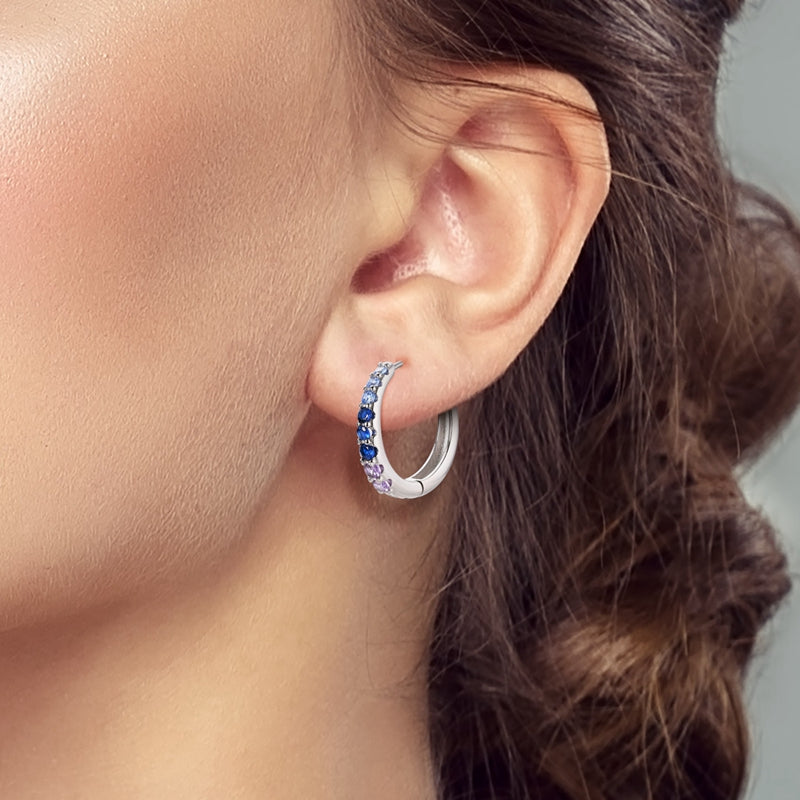 Medium Night Sky Purple Stone Earrings