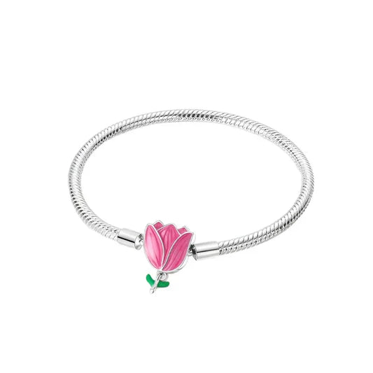 Flower Dangle Charm Bracelet